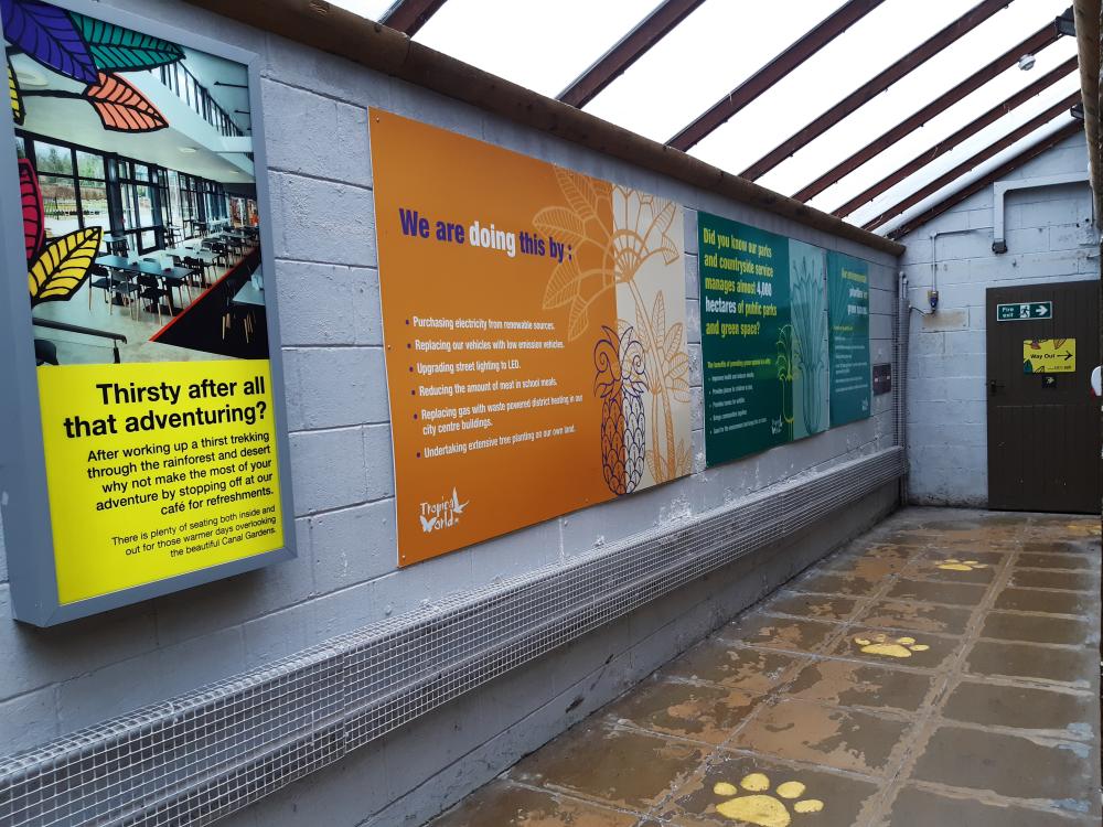 Corridor with signage 